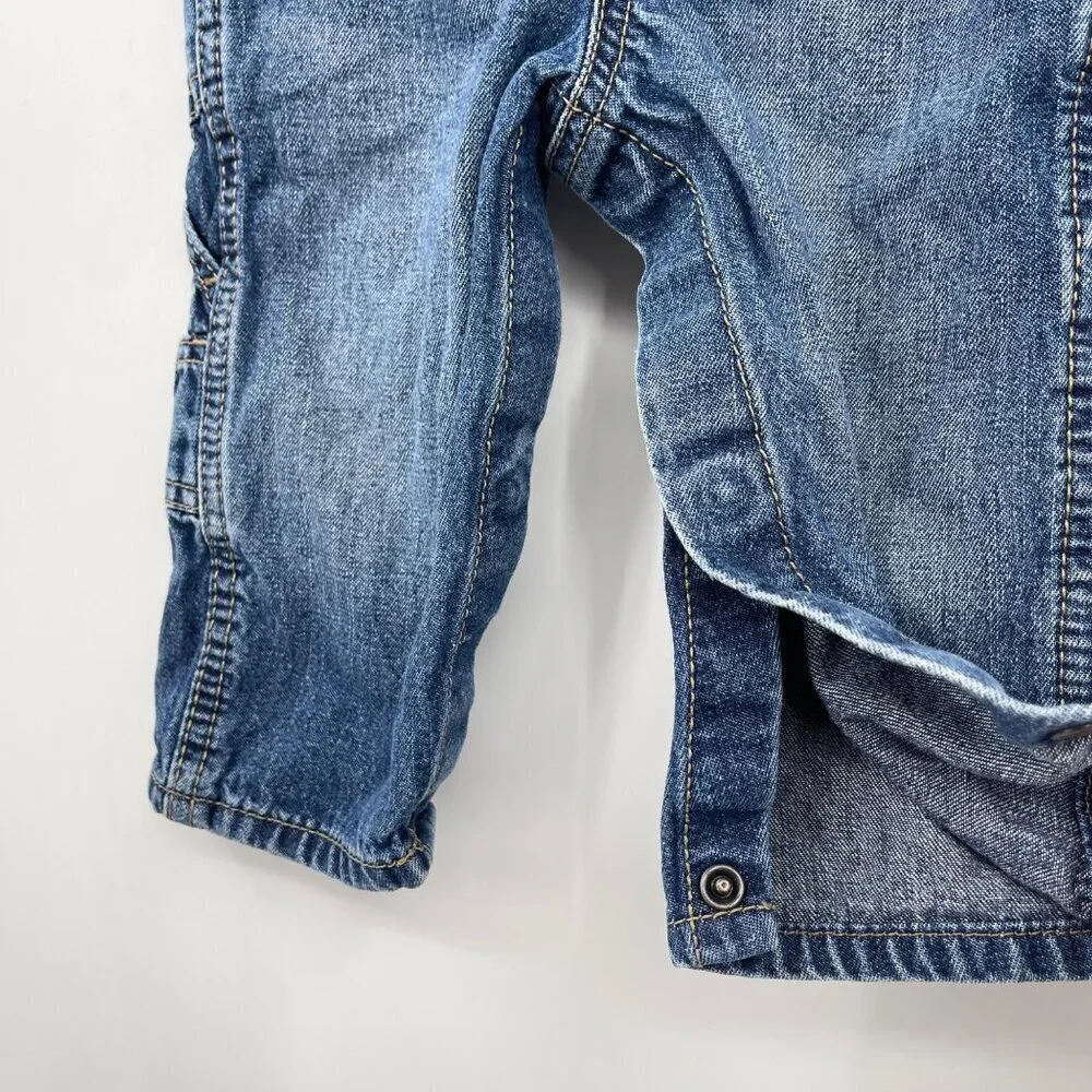 Oshkosh B'Gosh Vestback Embroidered‎ Denim Bib Overalls Little Kids 9 Months